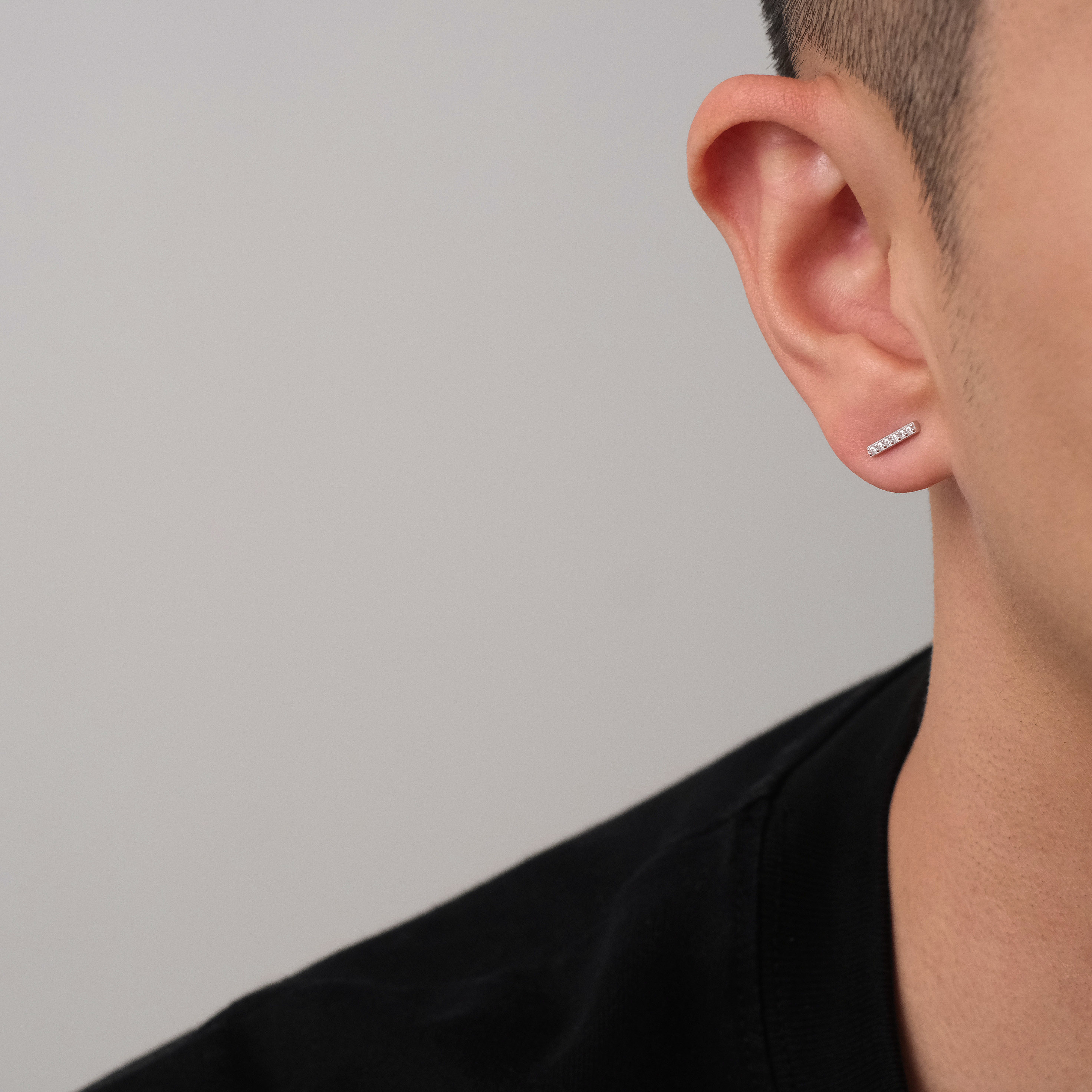 FourPin一字镶钻耳钉ins简约风甜酷气质百搭叠戴S999银耳骨钉男女,饰品/流行首饰/时尚饰品新,耳钉,淘宝优惠券,粉丝福利购,淘宝优惠卷