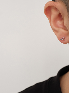 FourPin镂空小翅膀耳钉小众设计感ins简约百搭小巧S925银耳饰男女
