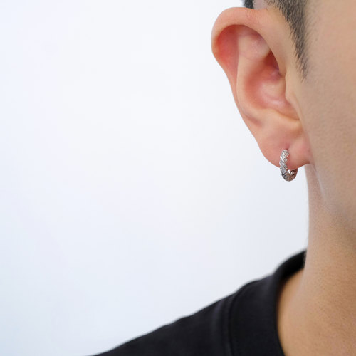 FourPin925纯银高级小众耳圈男女