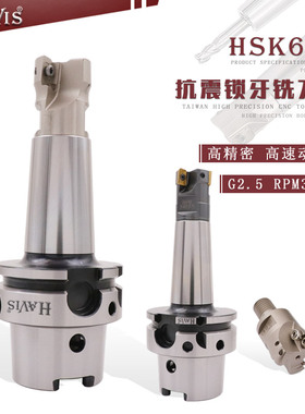 HAVIS HSK63A-M12 M16-100抗震锁牙式铣刀柄五轴机数控锁牙头刀柄