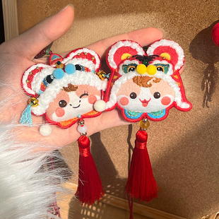 手工醒狮生肖马刺绣平安符香囊挂件diy材料包创意新年礼物送朋友