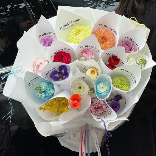 一岁一花生日花礼花束包装纸