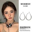 大素圈耳环女轻奢高级感耳夹圈圈耳钉气质水滴耳圈欧美夸张耳饰