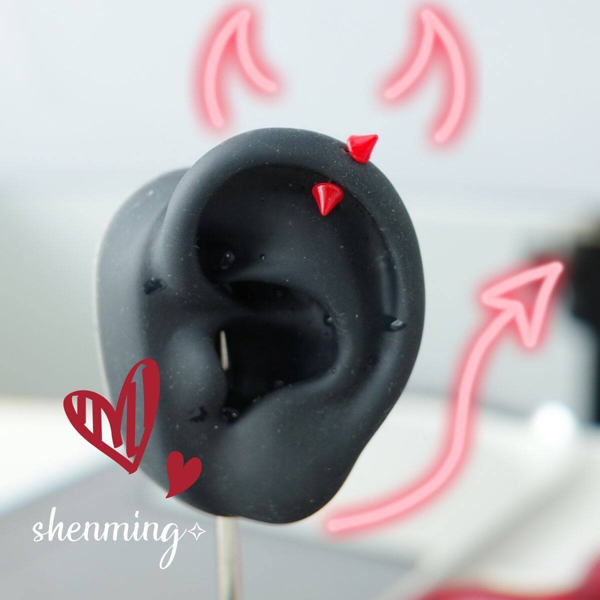 钉子店铺 红色恶魔钉 眉钉亚克力辣妹风格弯钉手指钉耳骨钉穿刺