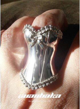 公主裙摆 法式淑女风银色戒指女小众设计个性独特不撞款百搭指环