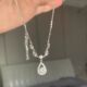精致锆石水滴项链女轻奢小众ins气质高级吊坠锁骨链送女友礼物