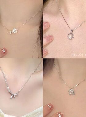 樱花项链轻奢高级设计感小众设计桃花锁骨链2024新款甜美颈饰饰品