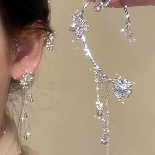 飞花蝶舞蝴蝶耳挂无耳洞耳夹耳挂式 耳骨夹超仙高级感女 耳环一体式