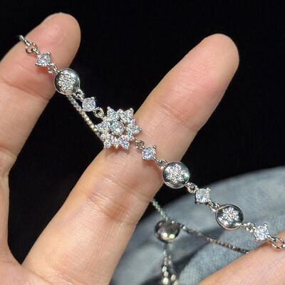 Vintage雪花时尚精致设计锆石轻奢调节手饰气质手链