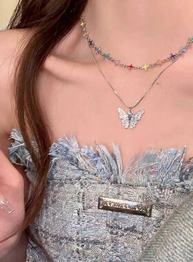 小众叠戴滴釉锁骨链颈链潮