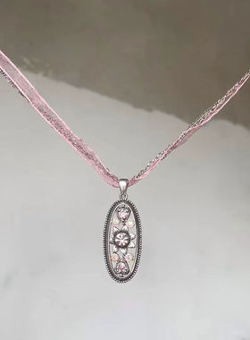 雕刻花卉吊坠重工项链