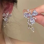 超仙ins风花朵轻奢耳环女2024精致小众设计高级百搭耳钉气质耳饰