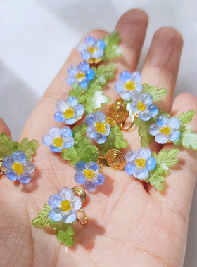 无耳洞蚊香盘耳夹小清新蓝白渐变热缩片耳钉小众耳环女