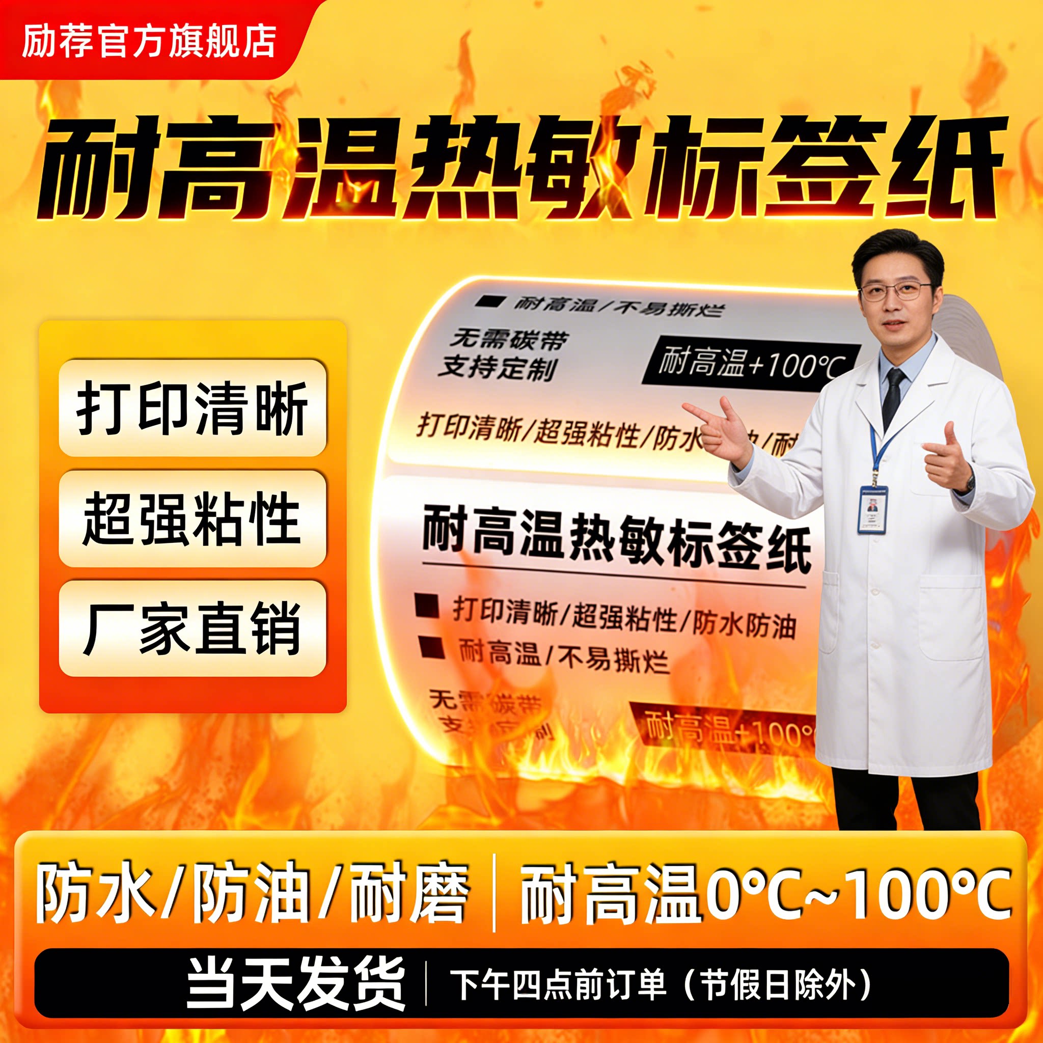 耐高温不干胶标签医院食品热敏纸图片