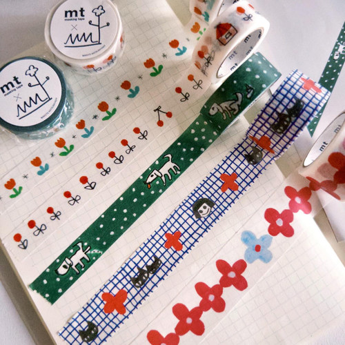 日本MT2025夏季新款苏打夏日咖啡丝光松林城手帐素材 和纸胶带