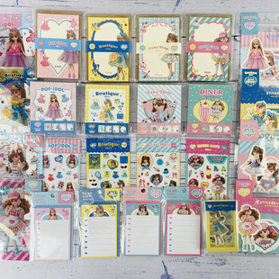 日本古川纸工Licca洋娃娃系列便签付笺盒装贴纸贴纸信集
