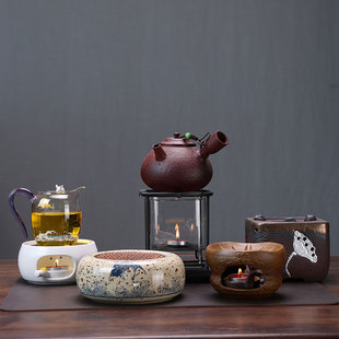 烛火陶瓷温茶炉蜡烛加热温茶器高档烤茶炉底座小型茶道零配套装