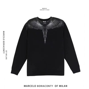 正品Marcelo Burlon 马塞洛布隆mb翅膀圆领卫衣男女宽松纯棉长袖