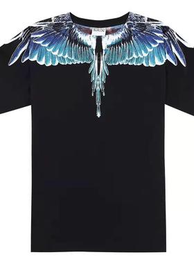 正品 marcelo马塞洛mb翅膀短袖t恤男女情侣彩色宝石蓝经典半袖潮