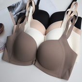 小胸聚拢显大前扣内衣女无痕无钢圈上托收副乳轻木棉舒适光面文胸