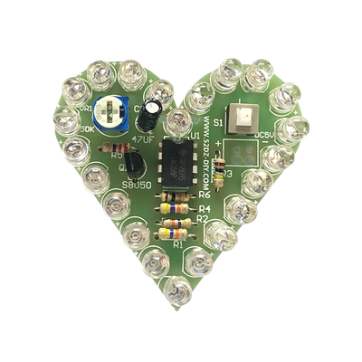 LM358心形呼吸灯套件爱心型LED