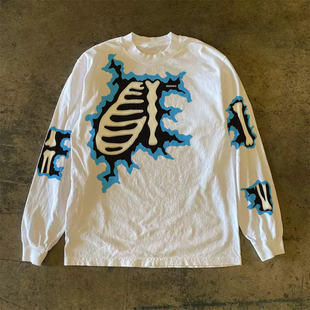 300克重磅 T恤简约宽松显瘦上衣ins 情侣vintage街头百搭圆领长袖