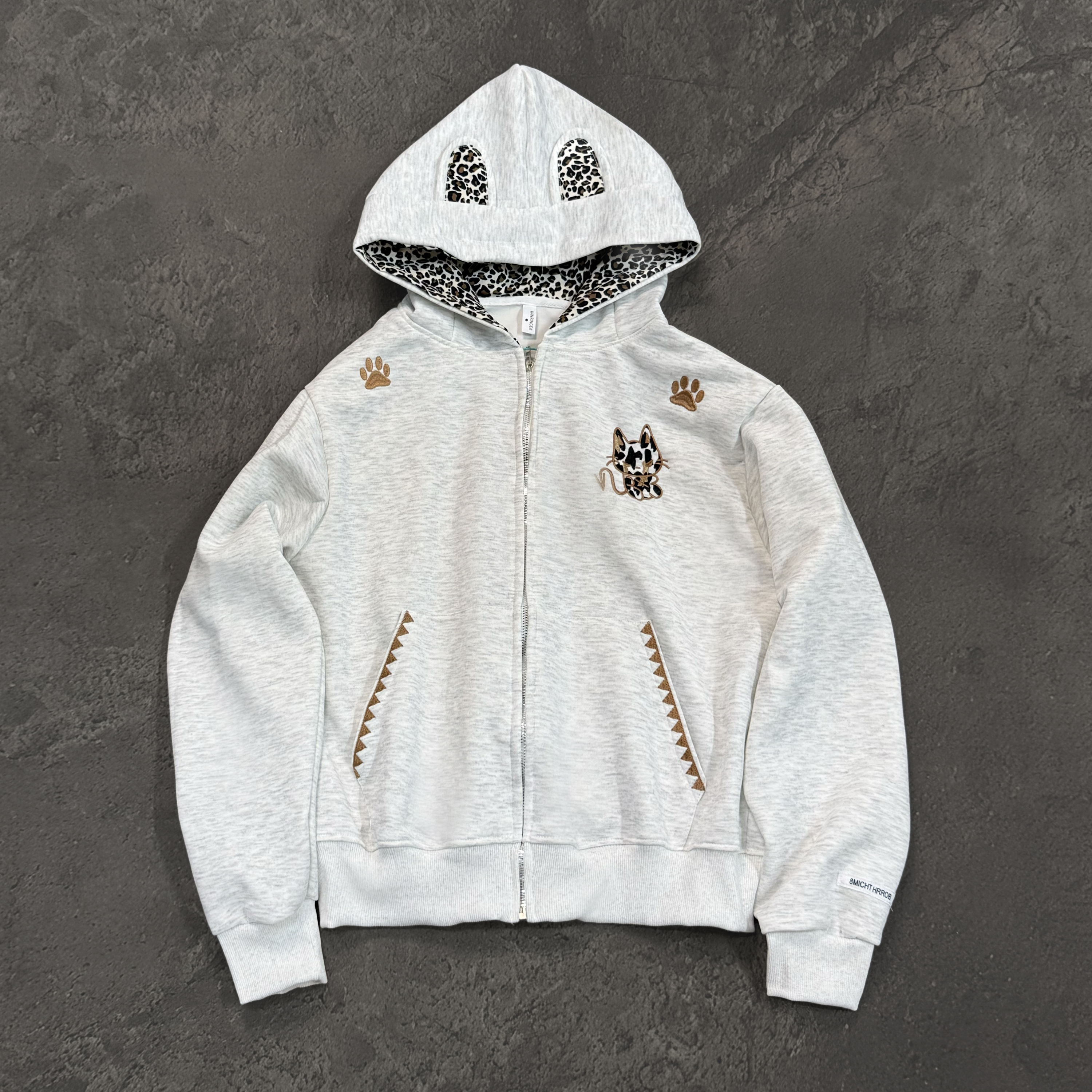 赚钱买跑车！长袖宽松休闲设计感美式小恶魔连帽卫衣拉链开衫外套