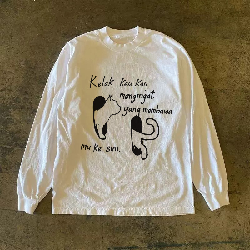 300克重磅！中性风洋气新款t恤小众时尚休闲上衣复古街头日系长袖