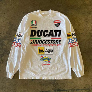 宽松圆领日系印花爆款 潮牌T恤百搭韩版 上衣高级感 长袖 300克重磅