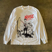 高街上衣宽松慵懒打底衫 休闲百搭t恤新款 潮流印花长袖 300克重磅