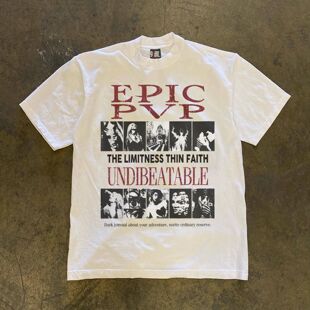 100%纯棉300克重磅韩版复古小众涂鸦t恤宽松甜酷风chic港味短袖潮