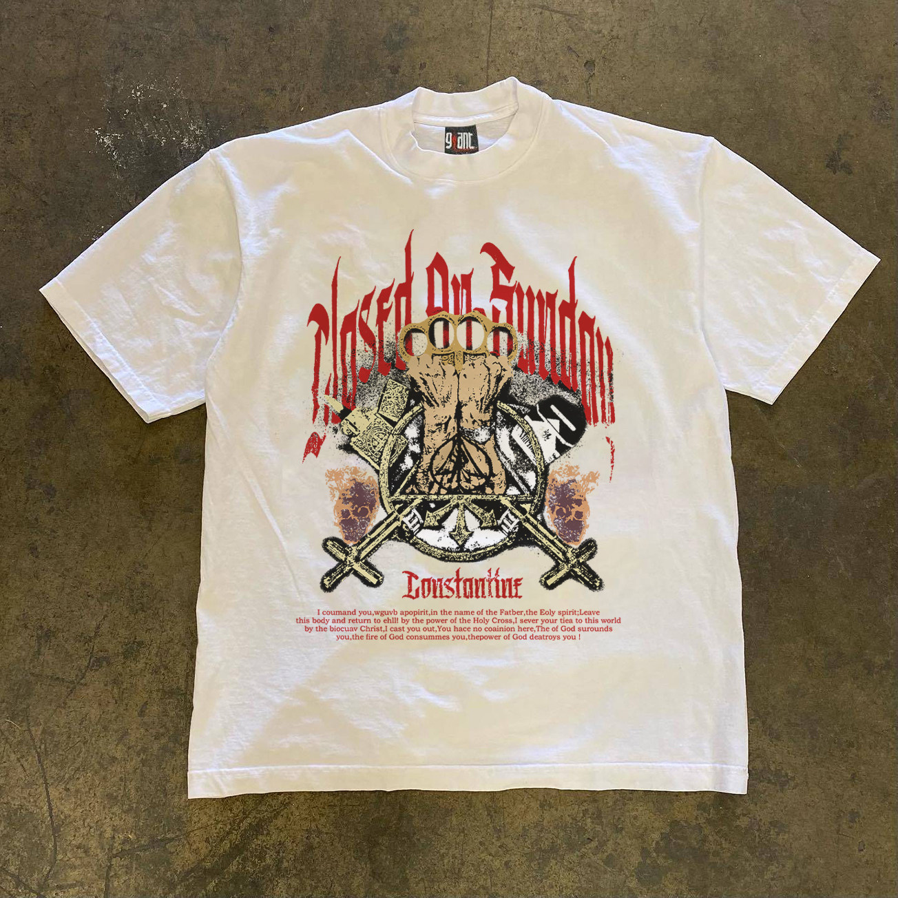 100%纯棉300克潮牌印花短袖男t恤夏季宽松美式重磅高街男生衣服潮