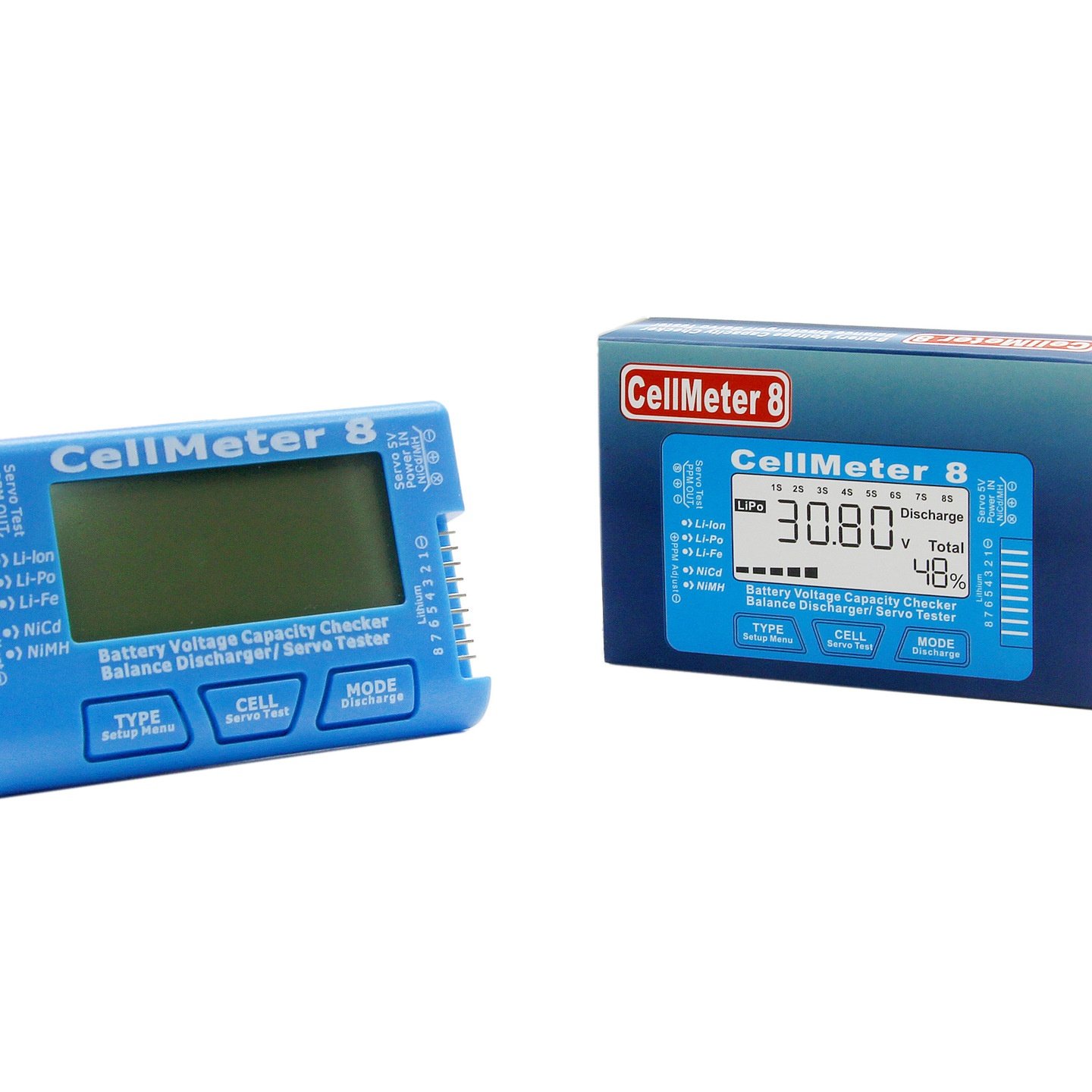 CellMeter 8 AOK 8S电显 舵机测试窄频舵机测试器 电池放电器航模