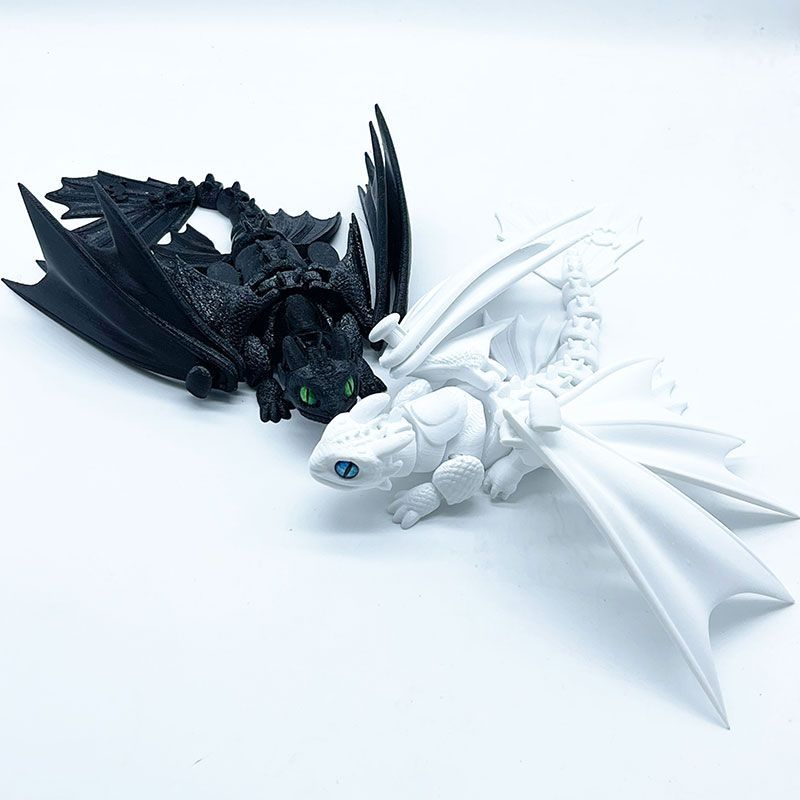 驯龙高手3D打印关节可动无牙仔光煞带翅膀模型摆件抖音网红同款
