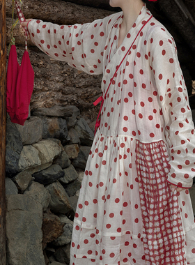 裳宫语【致林檎】明制贴里汉服波点连衣裙吊带苎麻日常2026春上新