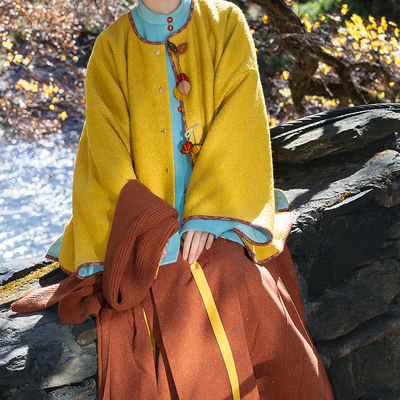 裳宫语明制羊毛呢圆领袄马面裙冬