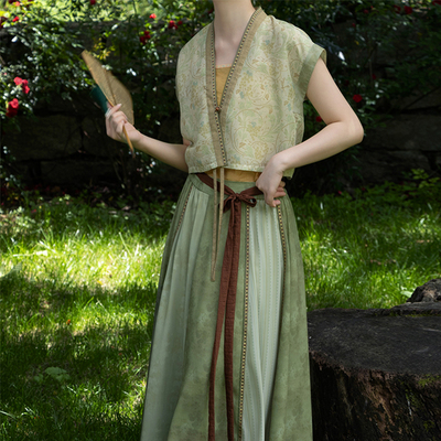 裳宫语【小重山】唐制汉服复原风改良国风唐背子破裙*售完不补