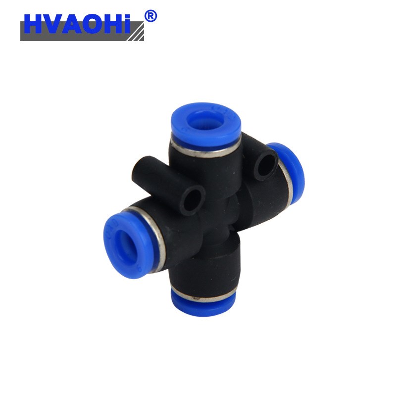 塑料快插接头十字四通PXL PZA8 v6 4 10 12 插4 6 8 10 12mm气管