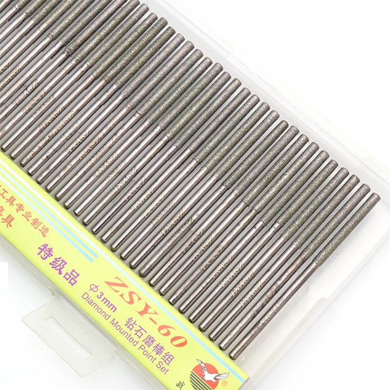 钻石磨棒/金刚石磨头/加长圆柱型磨针/6J0支装3*70*30mm