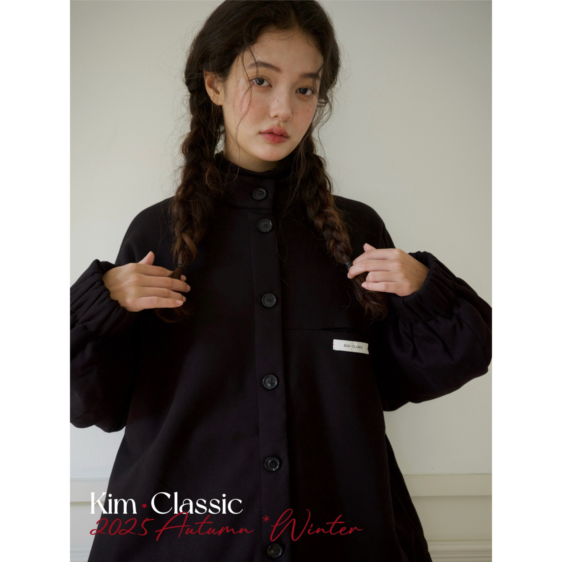 KIM Classic「Teff」经典新中式风格 夹棉黑色棉服外套