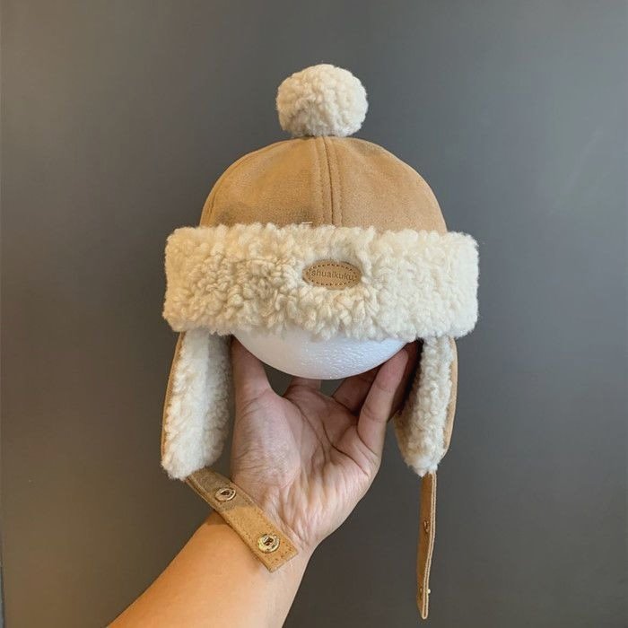 跨境宝宝帽子雷锋帽秋冬款可爱超萌男女童保暖加绒护耳1岁婴儿帽