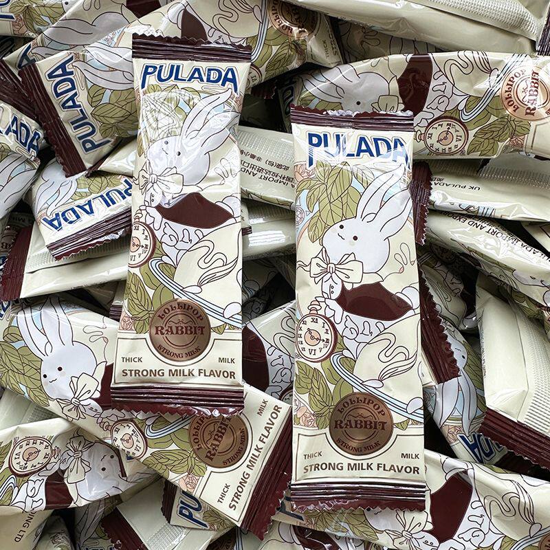 英国朴拉达小兔棒棒糖儿童六一礼物休闲解馋零食结婚喜糖满月糖果