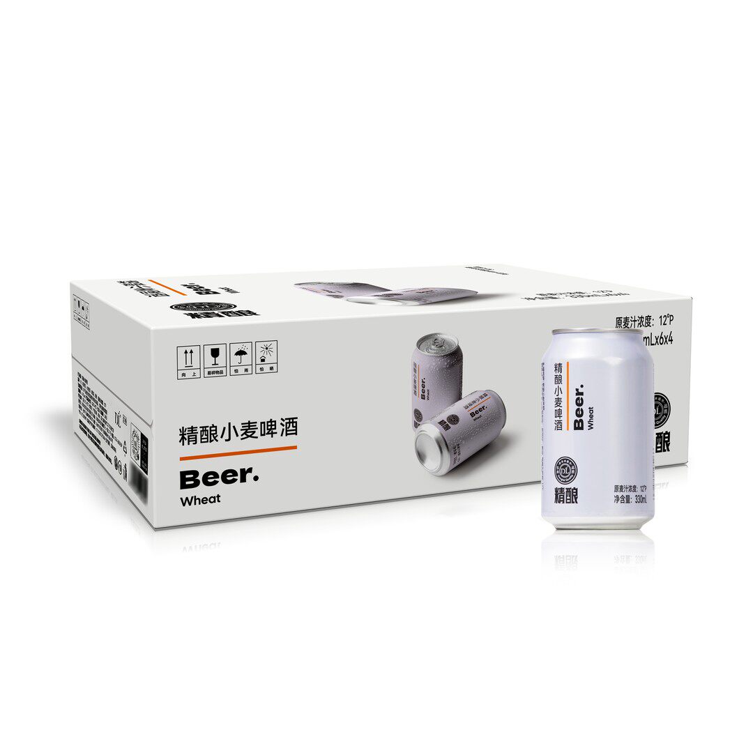 DL/胖东来精酿小麦啤酒330ml*24瓶原麦汁浓度12P原包装箱发货