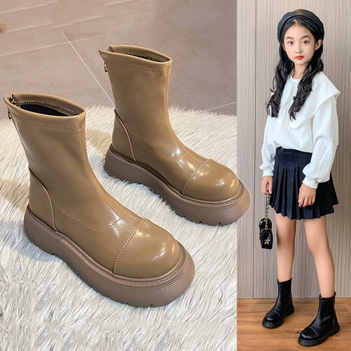 Martens, демисезонные детские флисовые ботинки, сапоги, подходит для подростков