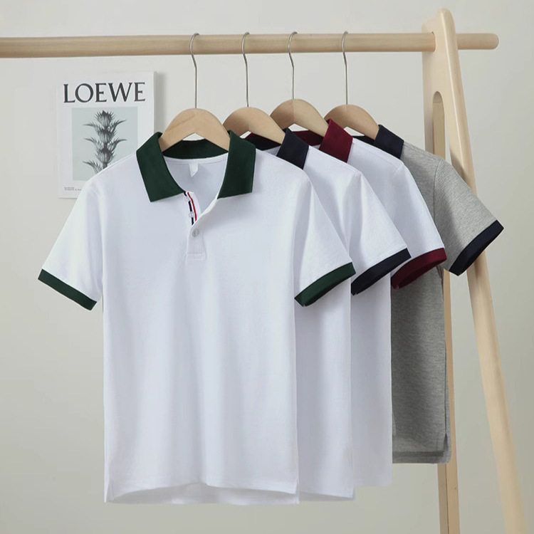 POLO衫短袖休闲工作服翻领短袖休闲撞色短袖夏季透气舒适短袖校服