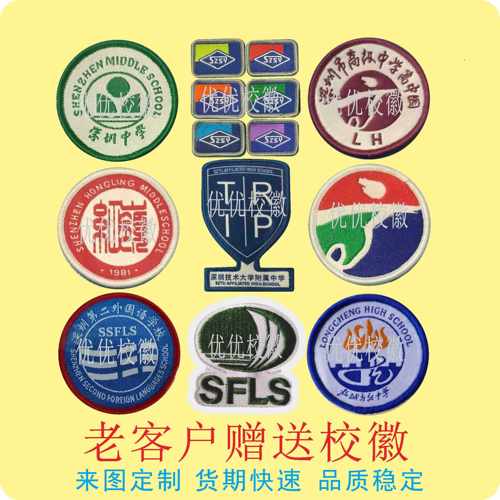 深圳校徽红岭实验高中园高级中小学校外国语深大附属烫胶名字布贴