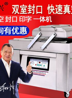DZD-400双室功能真空包装机水产品真空机商用变压快速抽真空机