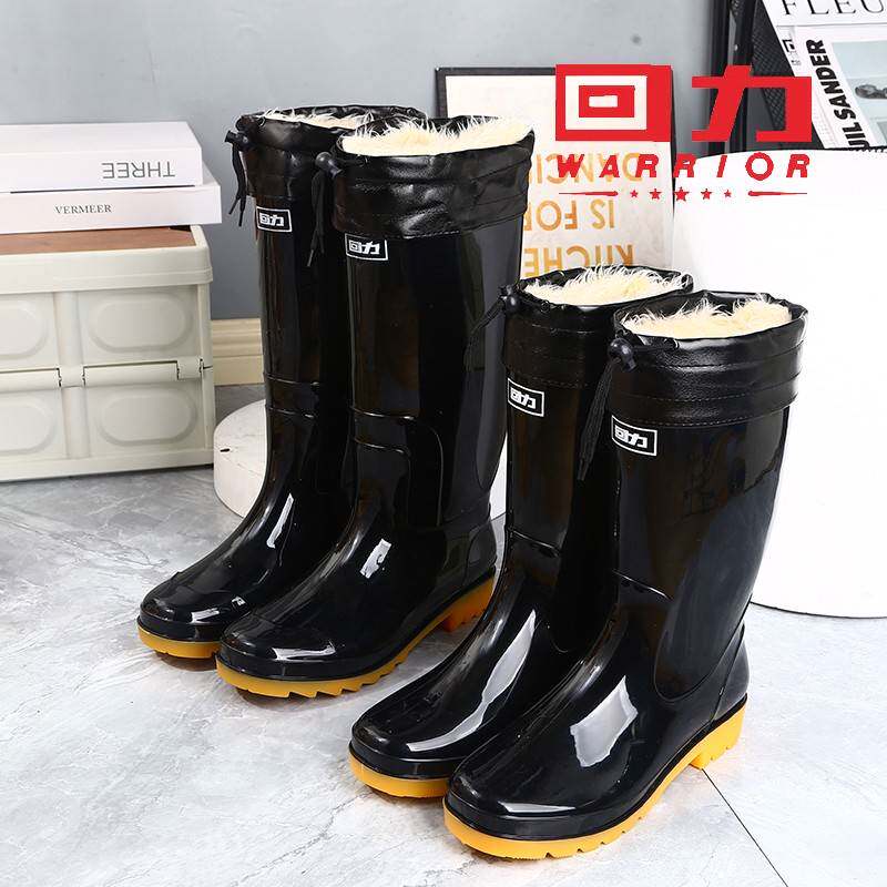回力中高筒防水靴日常外穿防滑鞋底防水胶鞋男士雨靴抢险救灾胶鞋
