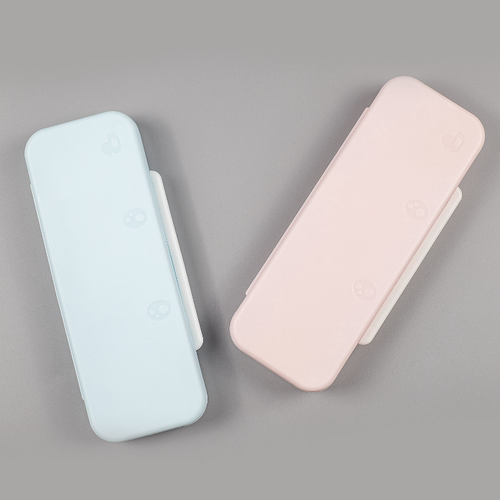 ins风双层奶油胶笔盒女孩小学生可爱纯色文具铅笔袋