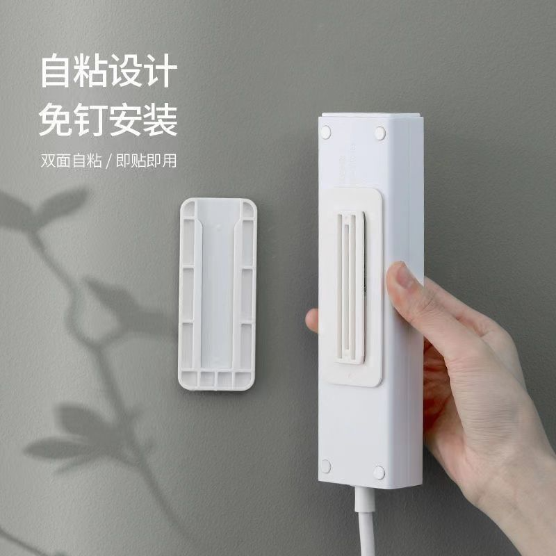 免打孔卡扣排插固定器壁挂路由器插座插板拖线板神器